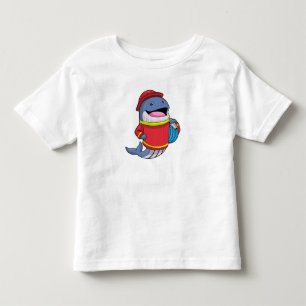 Whale as Firefighter with Hose Toddler T-shirt
