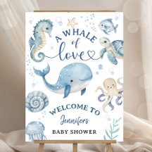 Whale Baby Shower Boy Ocean Welcome