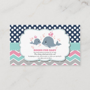 Whale Baby Shower Bring a Book Insert Baby Girl