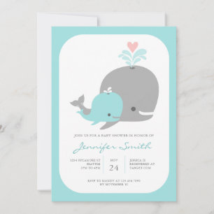 Whale Baby Shower Invitation