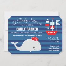 Whale  |  Baby Shower Invitation