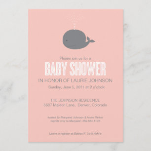 Whale Baby Shower Invitation