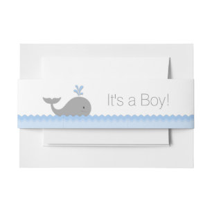 Whale Baby Shower Invitation Belly Band