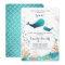 Whale Baby Shower Invitation Ocean Ahoy Boy Cute