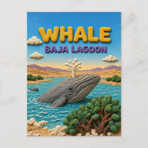 Whale Baja Lagoon Modern KlayKoo Postcard
