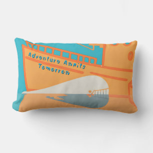 Whale Beneath The Harbour-Adventure Awaits Tomorro Lumbar Pillow