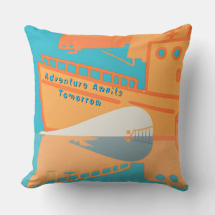 Whale Beneath The Harbour-Adventure Awaits Tomorro Throw Pillow