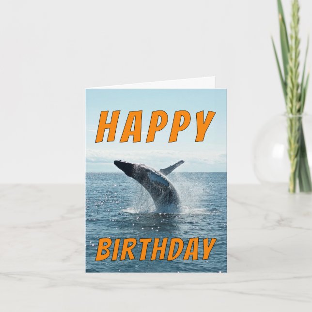 Whale Birthday Card – Splash into Fun Wishes! (Front)