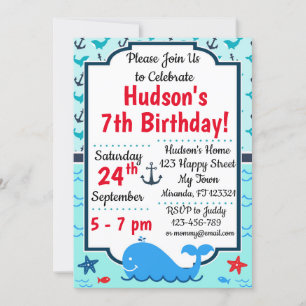Whale Birthday Invitation