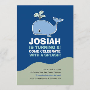 Whale Birthday Party Invitation