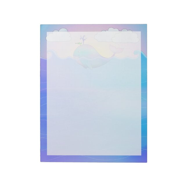 Whale Border - 11" x 8.5" Notepad (Rotated)