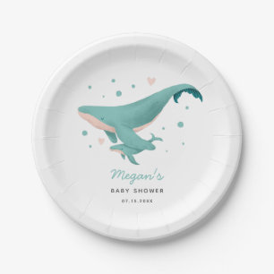 Whale Boy Baby Shower Paper Plate