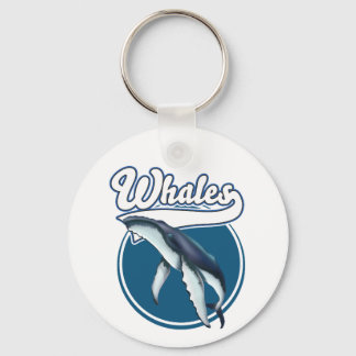 Whale cartoon logo keychain