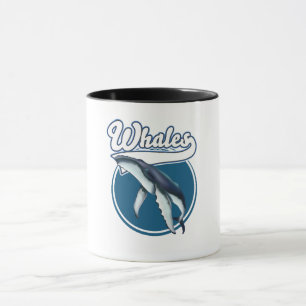 Whale cartoon logo mug