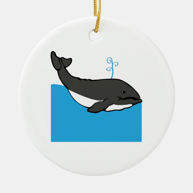 Whale Ceramic Ornament (Front)