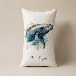Whale Cove Coastal Bedroom Accent Lumbar Pillow