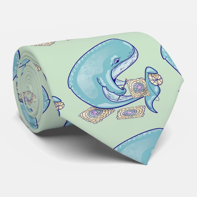 Whale Crocheting Tie (Rolled)