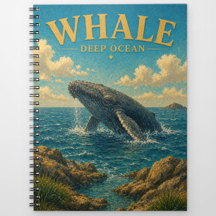 Whale Deep Ocean Watercolor GeoSaga Notebook
