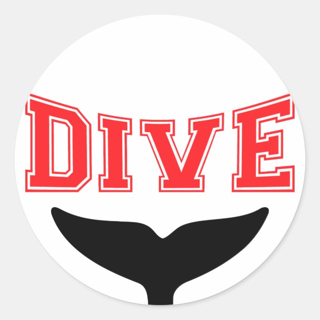 Whale Design SCUBA Dive Classic Round Sticker (Front)