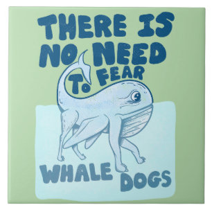 Whale Dog funny creature Tile