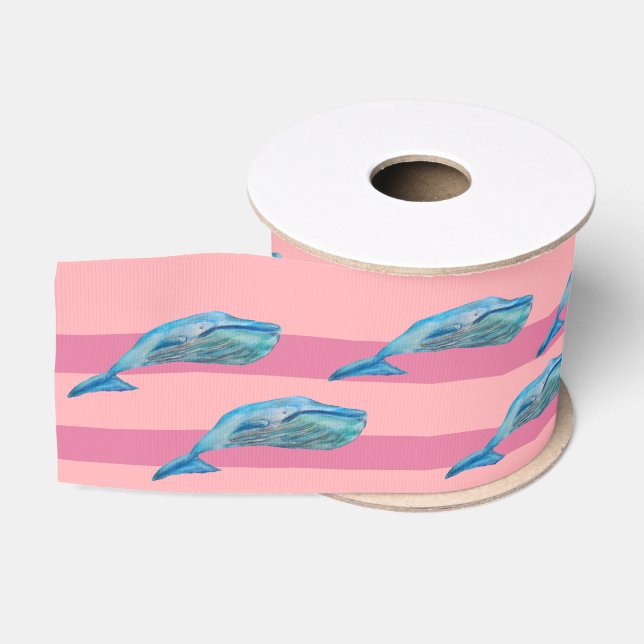 Whale Dolphins Sea animals Fish  Ribbon Grosgrain Ribbon (Spool)