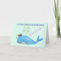 Whale Done Cute animal pun Congrats Graduation