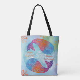 Whale dream tote bag