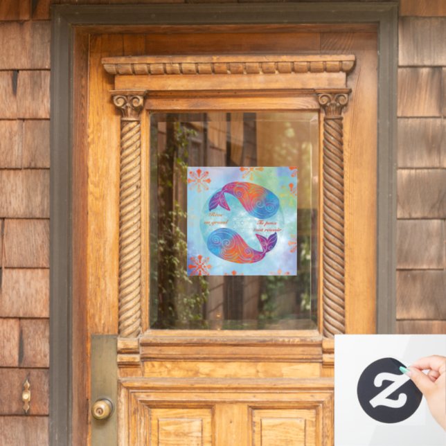 Whale dream window cling (Home Door)