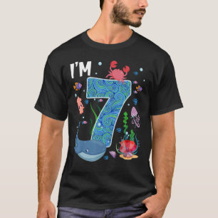Whale Fish Sea Bday Boys and Girls 7 Year Old Birt T-Shirt