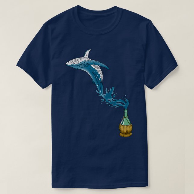 Whale from the bottle gift idea jump out of the se T-Shirt (Design Front)