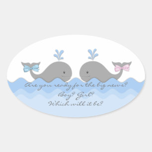 Whale Gender Reveal Stickers