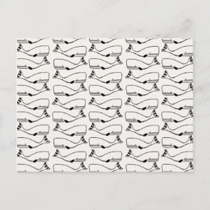 Whale geometric pattern postcard