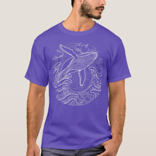 Whale Gifts Mens Ocean Waves Humpback Whale Gifts T-Shirt