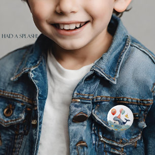 Whale Had a Splash Boys Birthday 1 Inch Round Button