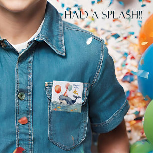 Whale Had a Splash Boys Birthday Personalized  2 Inch Square Button
