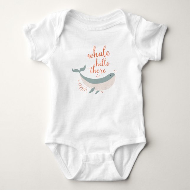 Whale Hello Baby Bodysuit (Front)