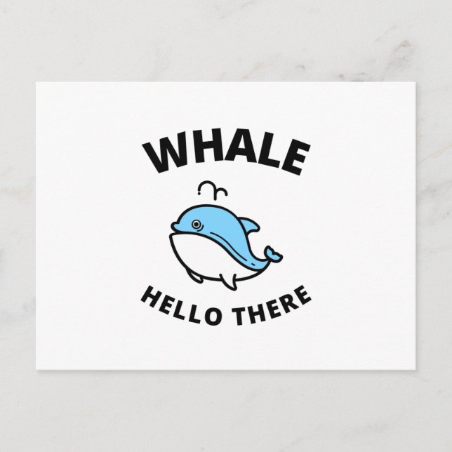 Whale hello there announcement postcard (Front)