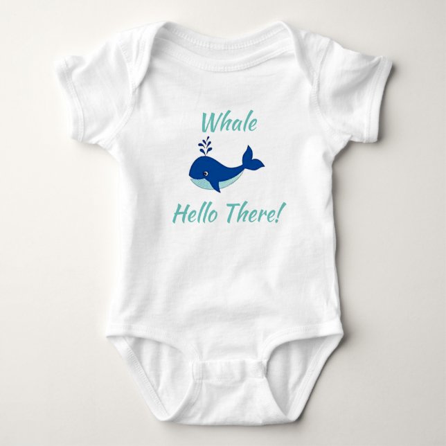 Whale Hello There! Nautical Baby Bodysuit (Front)