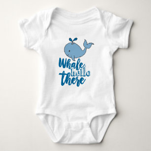 Whale Hello There Whale Cartoon Cute Baby Whale De Bodysuit