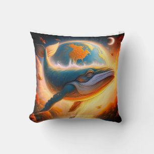 Whale I wonder Throw Pillow