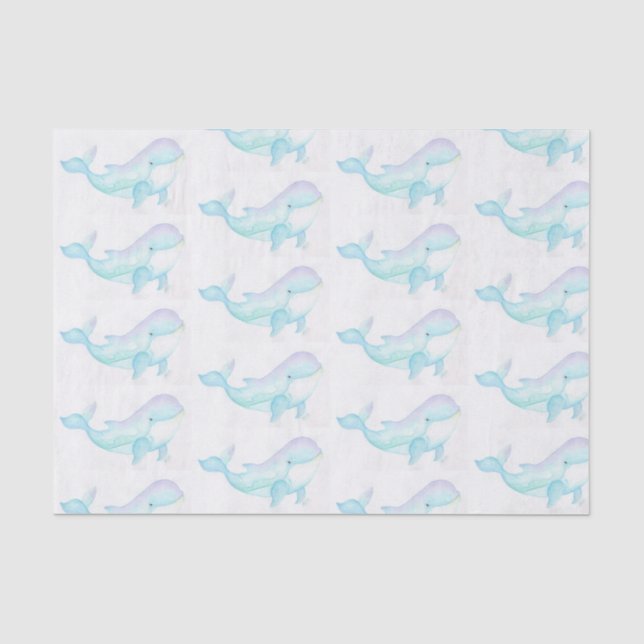 Whale in pastel tissue paper (Front)