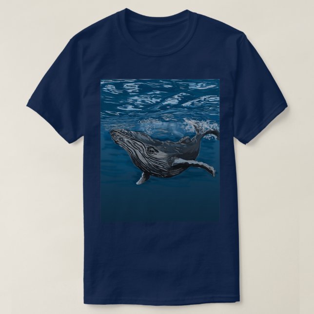 Whale in the Big Blue T-Shirt (Design Front)