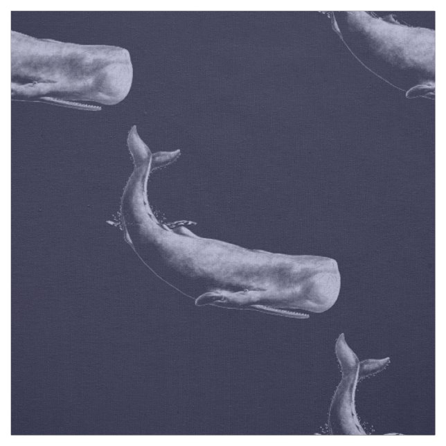 Whale in the Deep Blue Fabric (Swatch)
