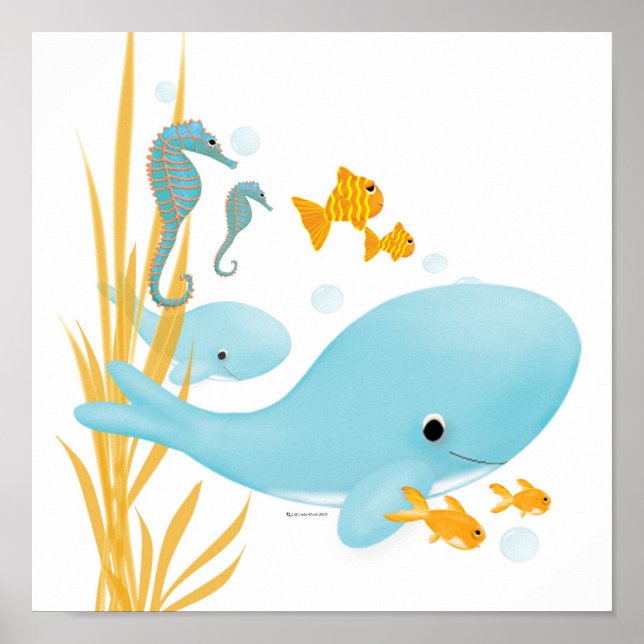 Whale in the ocean poster (Front)