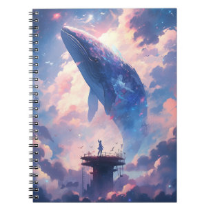 Whale In The Sky Fantasy Art Notebook