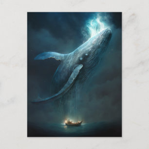 Whale In The Sky Fantasy Art Postcard