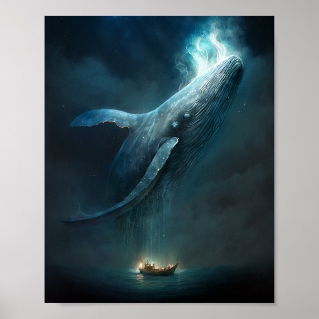 Whale In The Sky Fantasy Art Poster (Front)