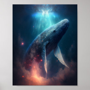 Whale In The Sky Fantasy Art Poster