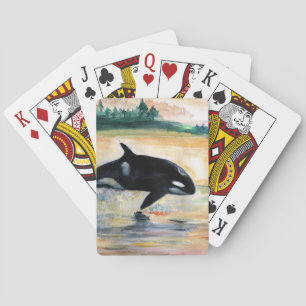 Whale Jumping Orca Classic Playing Cards