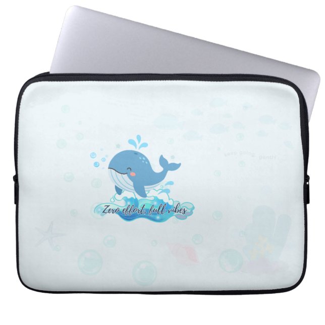 Whale Laptop Sleeve |  Ocean aesthetic (Front)